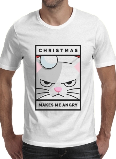 Christmas makes me Angry cat für Männer T-Shirt