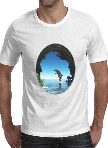 Dolphin in a hidden cave für Männer T-Shirt