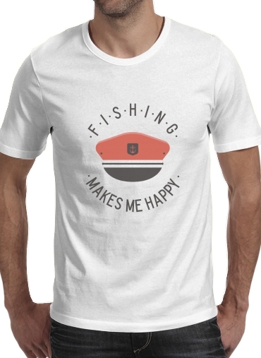 Fishing makes me happy für Männer T-Shirt