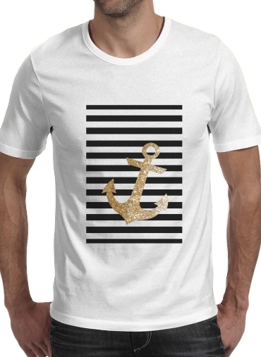 gold glitter anchor in black für Männer T-Shirt