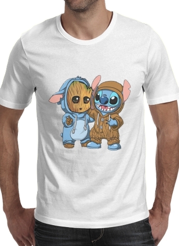 Groot x Stitch für Männer T-Shirt