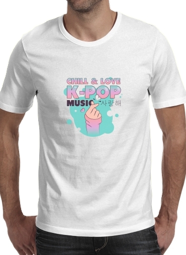 Hand Drawn Finger Heart Chill Love Music Kpop für Männer T-Shirt