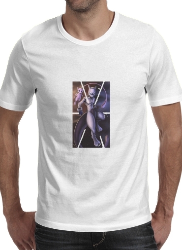 Mew And Mewtwo Fanart für Männer T-Shirt