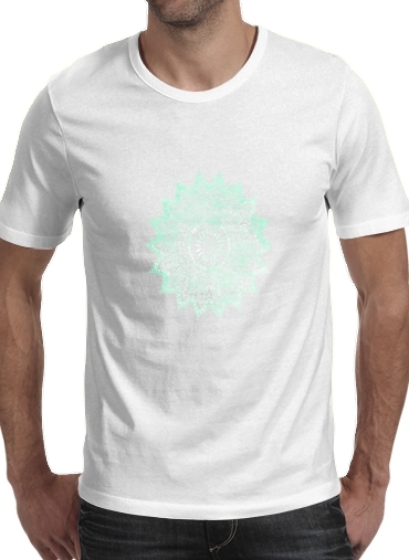 Mint Bohemian Flower Mandala für Männer T-Shirt