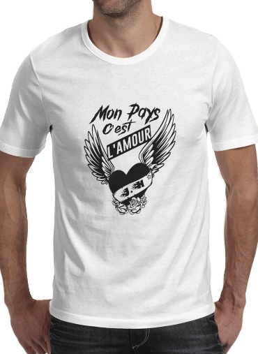 Mon pays cest lamour für Männer T-Shirt