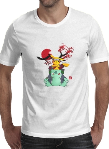 Pikachu Bulbasaur Naruto für Männer T-Shirt