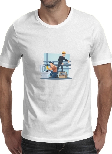 Plumbers with work tools für Männer T-Shirt
