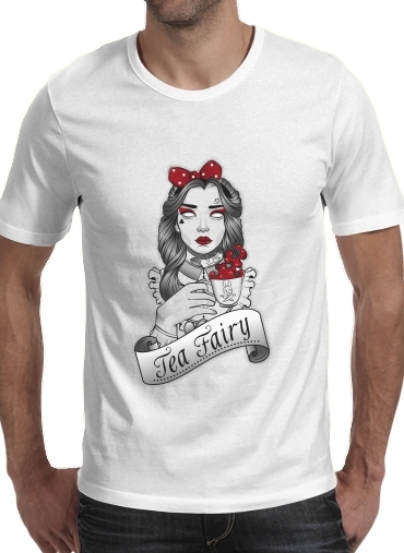 Scary zombie Alice drinking tea für Männer T-Shirt