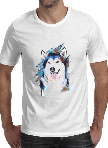  siberian husky watercolor für Männer T-Shirt