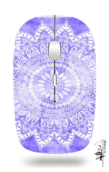 Bohemian Flower Mandala in purple für Kabellose optische Maus mit USB-Empfänger