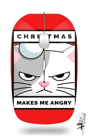Christmas makes me Angry cat für Kabellose optische Maus mit USB-Empfänger