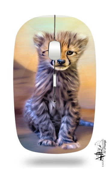 Cute cheetah cub für Kabellose optische Maus mit USB-Empfänger