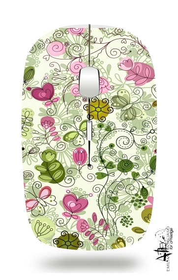doodle flowers für Kabellose optische Maus mit USB-Empfänger