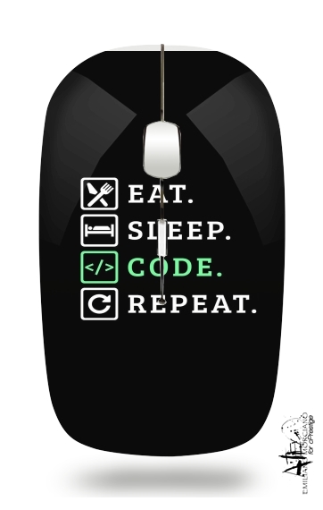 Eat Sleep Code Repeat für Kabellose optische Maus mit USB-Empfänger