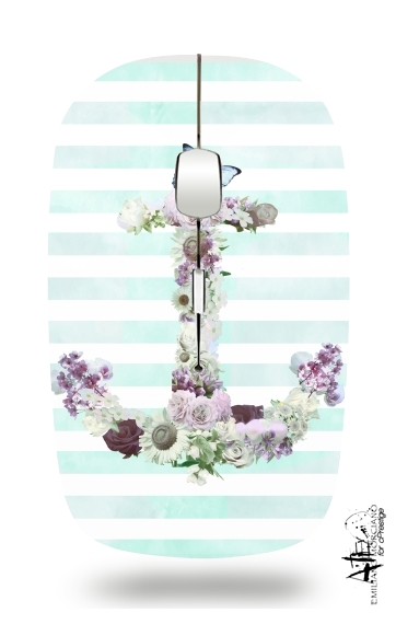 Floral Anchor in mint für Kabellose optische Maus mit USB-Empfänger