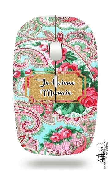 Floral Old Tissue - Je t'aime Mamie für Kabellose optische Maus mit USB-Empfänger