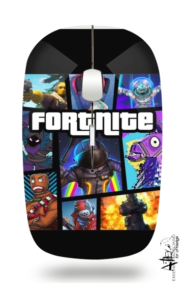Fortnite - Battle Royale Art Feat GTA für Kabellose optische Maus mit USB-Empfänger
