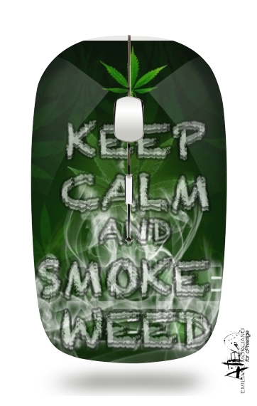 Keep Calm And Smoke Weed für Kabellose optische Maus mit USB-Empfänger