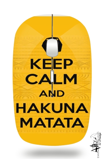 Keep Calm And Hakuna Matata für Kabellose optische Maus mit USB-Empfänger
