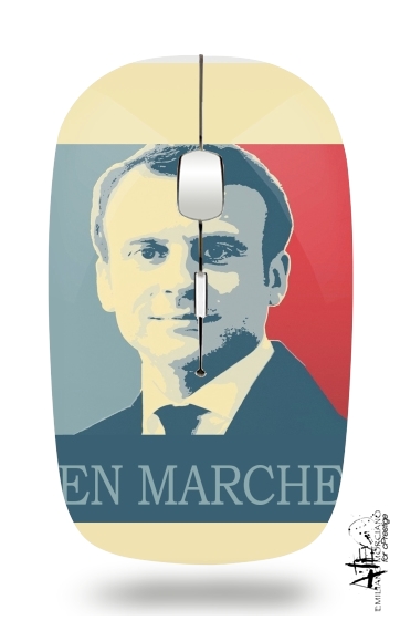 Macron Propaganda En marche la France für Kabellose optische Maus mit USB-Empfänger