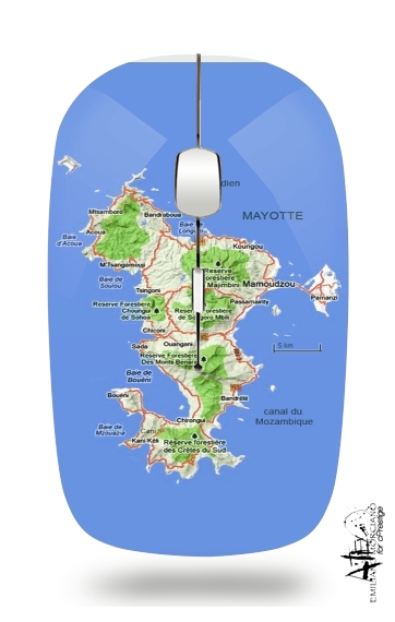 Mayotte Carte 976 für Kabellose optische Maus mit USB-Empfänger