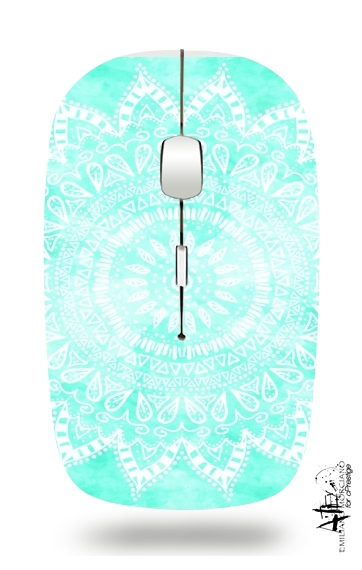 Mint Bohemian Flower Mandala für Kabellose optische Maus mit USB-Empfänger