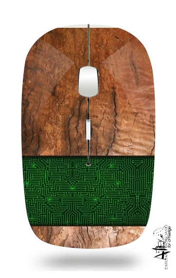 Natural Wooden Wood Oak für Kabellose optische Maus mit USB-Empfänger