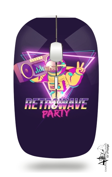 Retrowave party nightclub dj neon für Kabellose optische Maus mit USB-Empfänger
