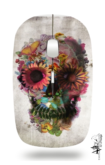 Skull Flowers Gardening für Kabellose optische Maus mit USB-Empfänger