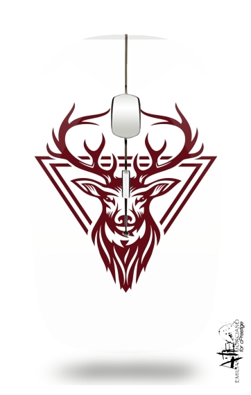 Vintage deer hunter logo für Kabellose optische Maus mit USB-Empfänger