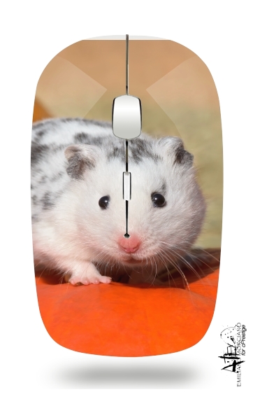 Weisser Dalmatiner Hamster mit schwarzen Punkten für Kabellose optische Maus mit USB-Empfänger
