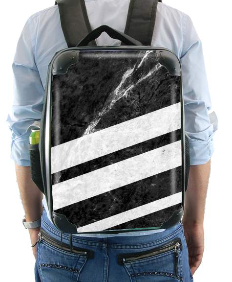 Black Striped Marble für Rucksack