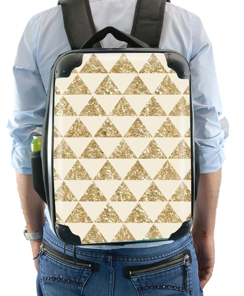 Glitter Triangles in Gold für Rucksack