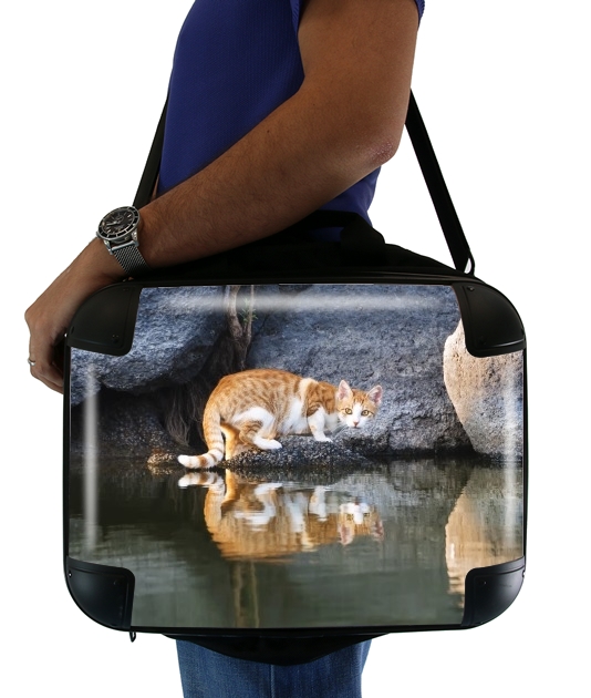 Cat Reflection in Pond Water für Computertasche / Notebook / Tablet