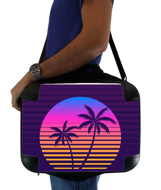 Classic retro 80s style tropical sunset für Computertasche / Notebook / Tablet