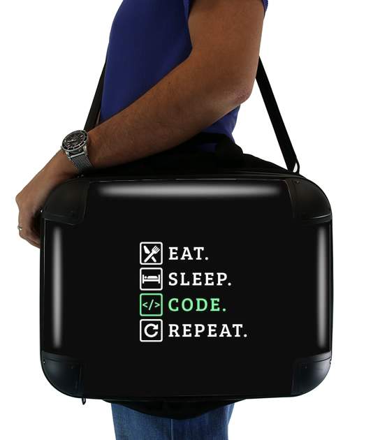Eat Sleep Code Repeat für Computertasche / Notebook / Tablet