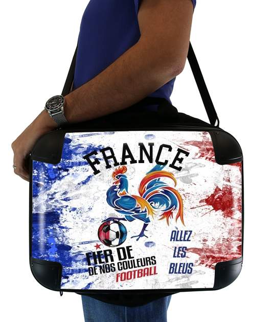France Football Coq Sportif Fier de nos couleurs Allez les bleus für Computertasche / Notebook / Tablet