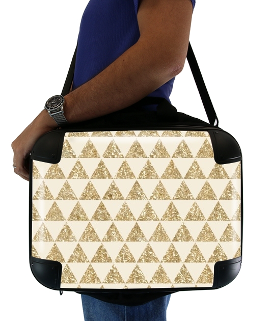 Glitter Triangles in Gold für Computertasche / Notebook / Tablet