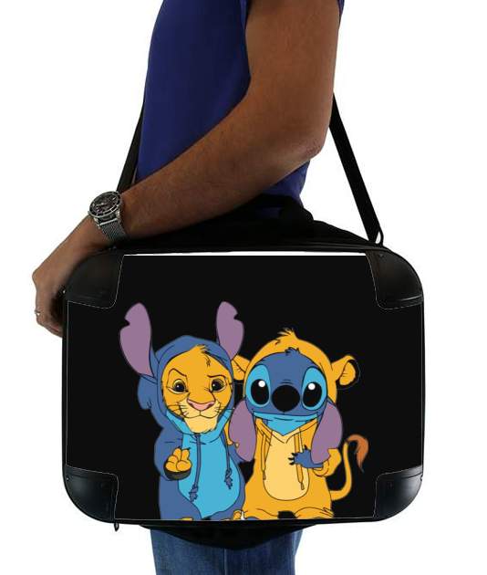 Simba X Stitch best friends für Computertasche / Notebook / Tablet