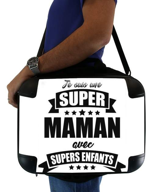 Super maman avec super enfants für Computertasche / Notebook / Tablet