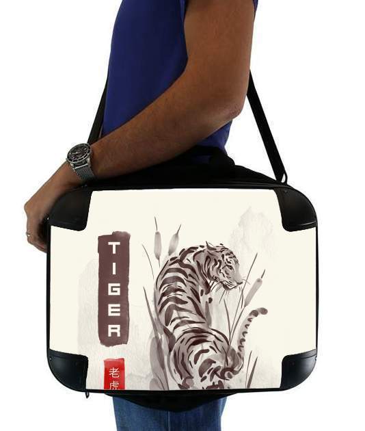 Tiger Japan Watercolor Art für Computertasche / Notebook / Tablet