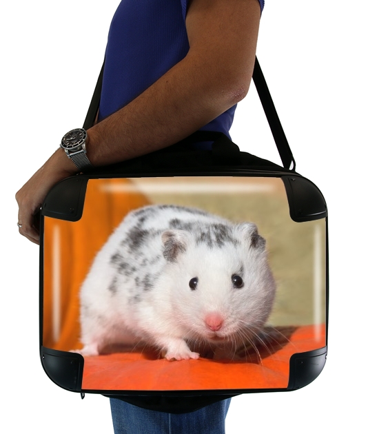 Weisser Dalmatiner Hamster mit schwarzen Punkten für Computertasche / Notebook / Tablet