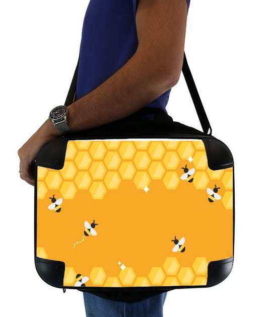 Yellow hive with bees für Computertasche / Notebook / Tablet