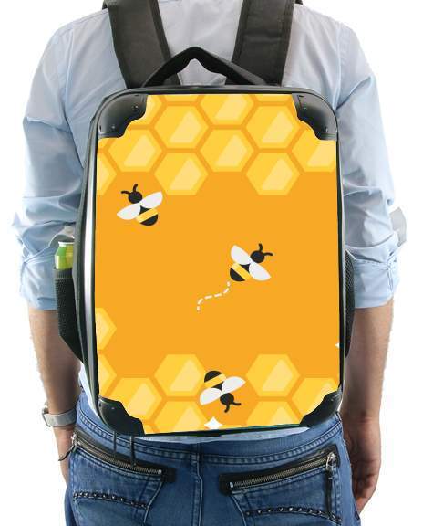 Yellow hive with bees für Rucksack