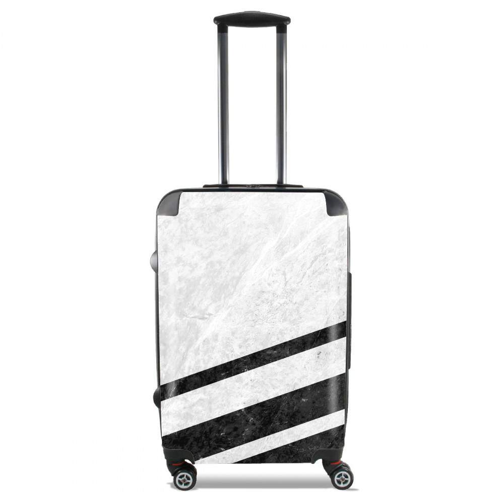 White Striped Marble für Kabinengröße Koffer