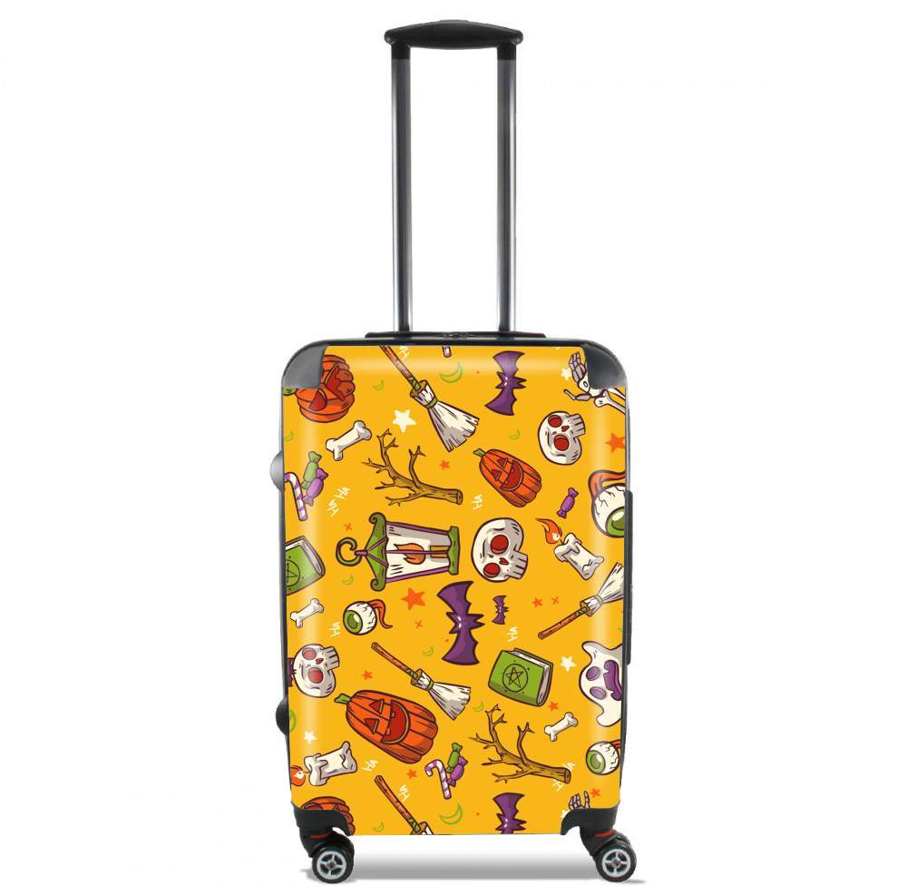 Yellow Halloween Pattern für Kabinengröße Koffer