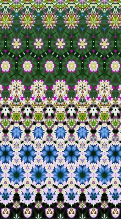Abstract ethnic floral stripe pattern white blue green hülle