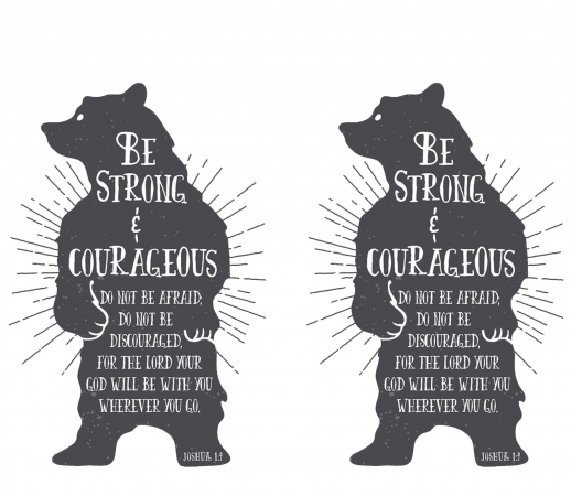 Be Strong and courageous Joshua 1v9 Bear handyhüllen