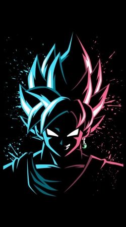 Black Goku Face Art Blue and pink hair handyhüllen