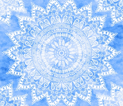 Bohemian Flower Mandala in Blue handyhüllen